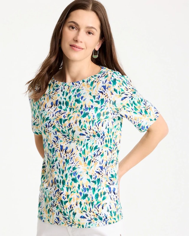 Leafy Swamp Pima Elbow Sleeve Tee - image 1